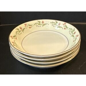 Heinrich‎ Selb Bavaria Germany Gold Trim Pink Flowers Berry Bowl Bowls Set Of 4